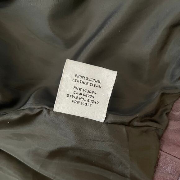 Amaryllis Distressed Leather Moto Jacket - Purple - Size XS - Picture 8 of 8